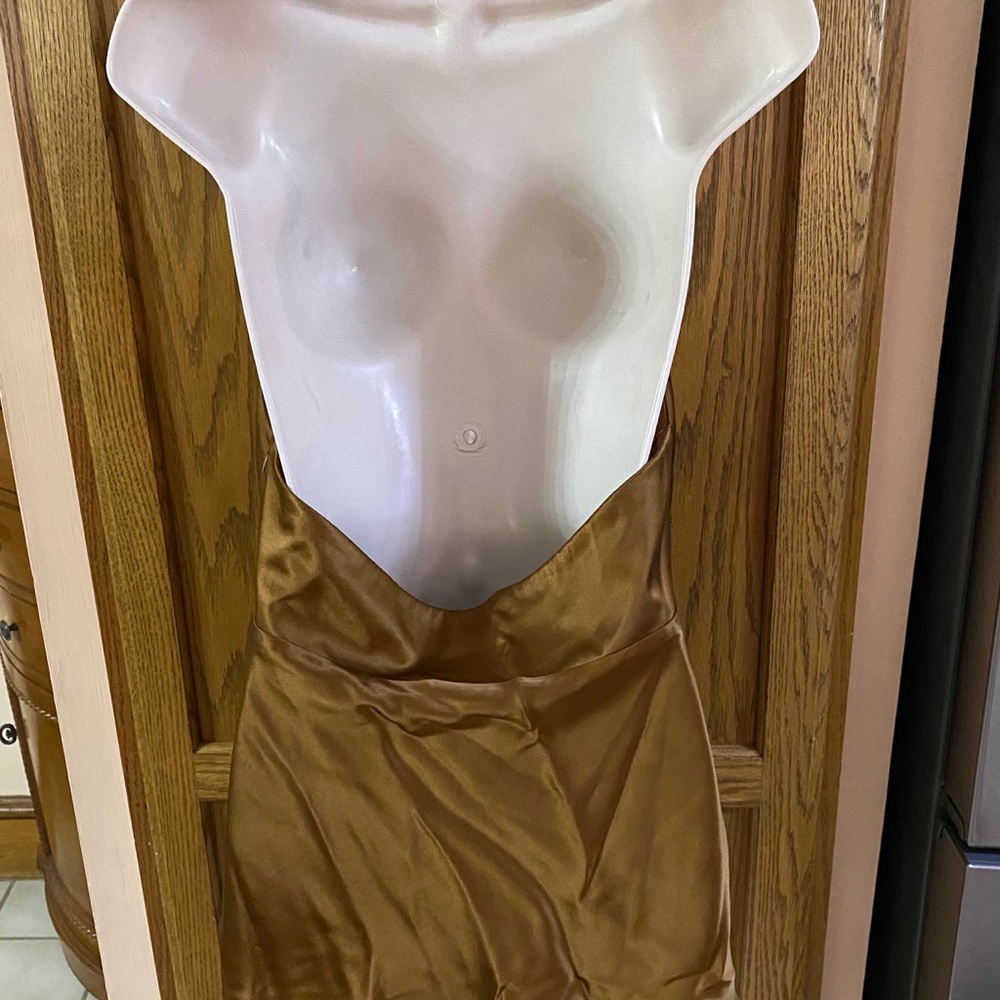 Cache Brown Satin With Beading Size 12 - image 4